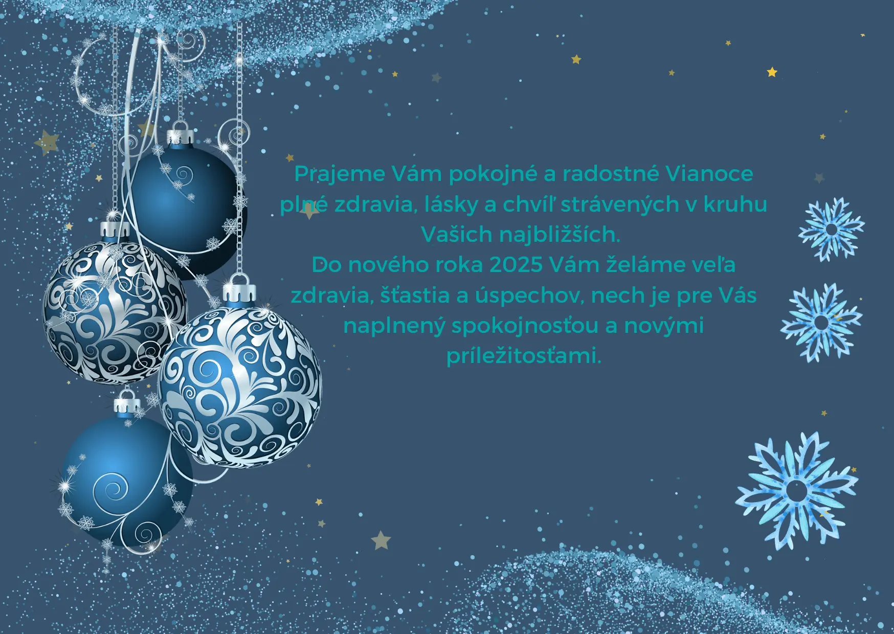 Pokojné Vianoce a všetko dobré v roku 2025